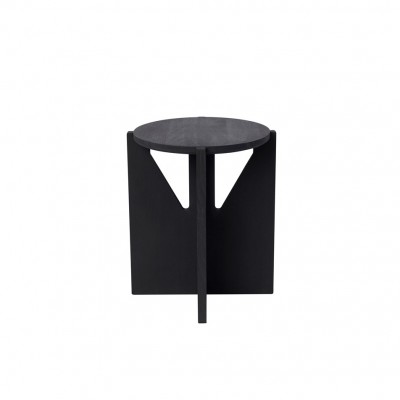 Table-Stool in massive beech Black