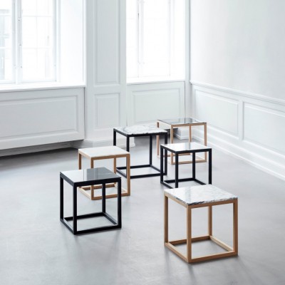 Cube Table with White Marble