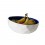 Blue faceted fruit bowl