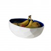 Blue faceted fruit bowl
