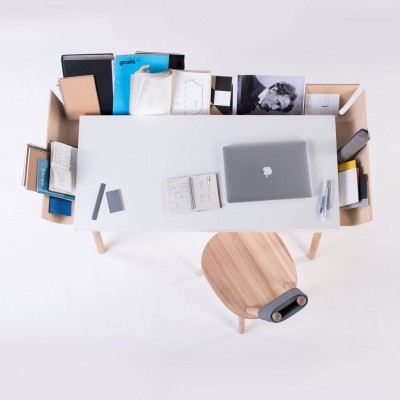 Large Open desk White