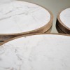 Plateaux-disques marbre & chêne