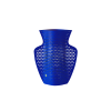 Couvre-vase balustre perforé bleu