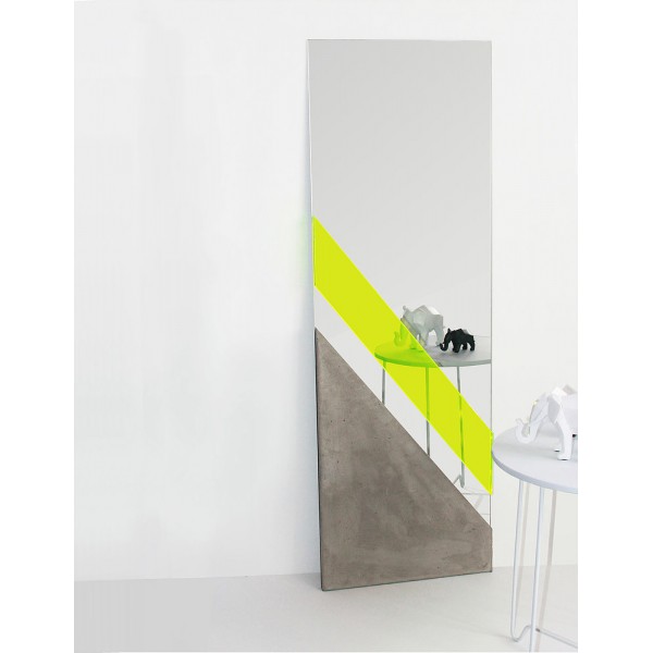 XL Mirror Concrete & Fluor methacrylate