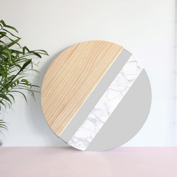XO Mirror pine and marble