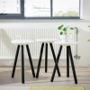 Spa stool marble & black wood