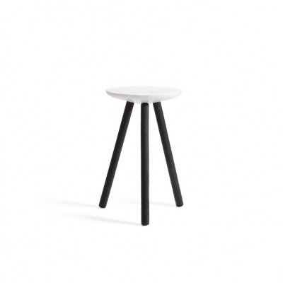 Spa stool marble & black wood