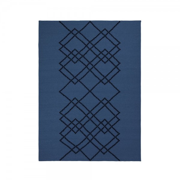 Tapis Borg medium bleu foncé et noir