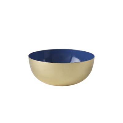 Bowl brass enamel blue