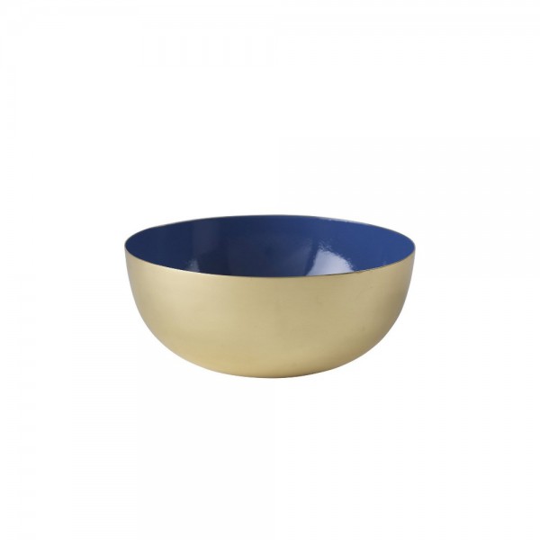 Bowl brass enamel blue