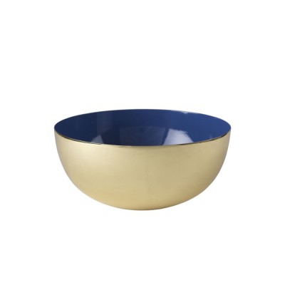 Bowl brass enamel blue