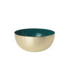 Bowl brass enamel jade green