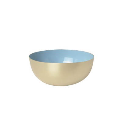 Bowl brass enamel light blue