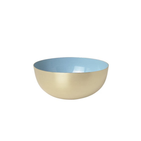 Bowl brass enamel light blue