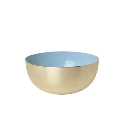 Bowl brass enamel light blue