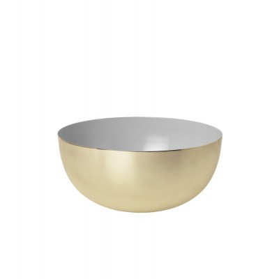 Bowl brass enamel grey