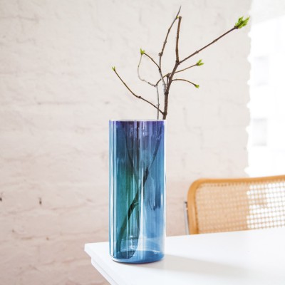 Vase haut verre et titane