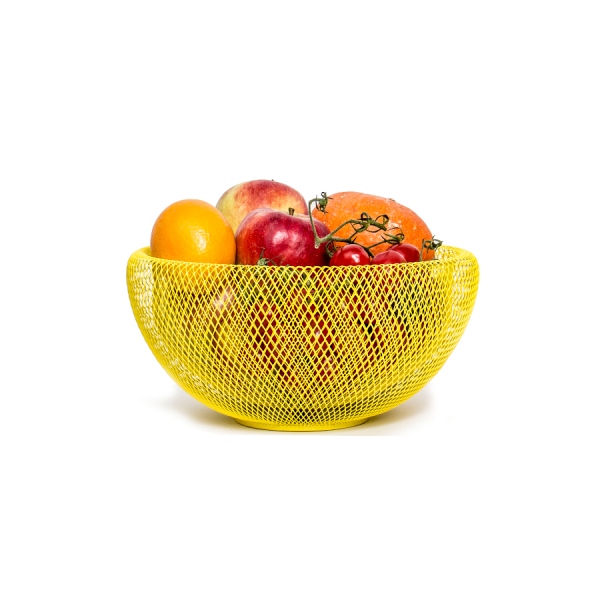 fishnet basket yellow