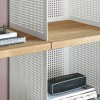 Large Cube Shelf white perforated and oak