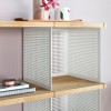 Large Cube Shelf white perforated and oak