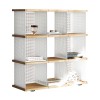 Large Cube Shelf white perforated and oak