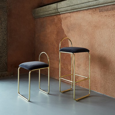 Chaise de bar danoise dorée