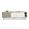 Dann sideboard 201 white, grey and wood