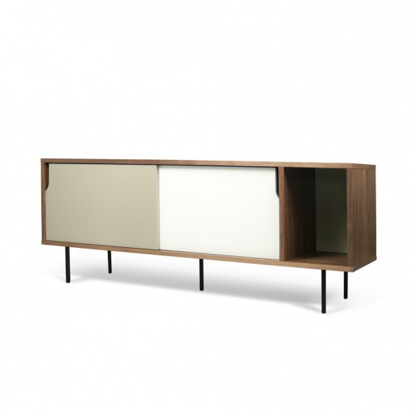 Dann Sideboard grey and walnut