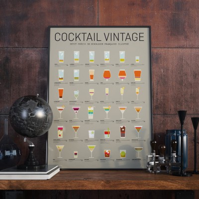 Affiche Cocktails Vintage