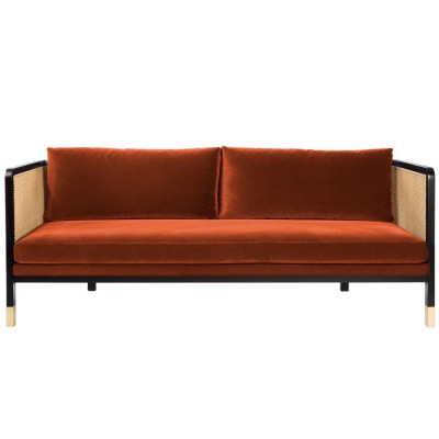 Large Caning Sofa fox velvet