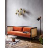 Large Caning Sofa Marine Velvet