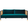 Large Caning Sofa blue velvet