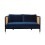 Caning Sofa Navy blue Velvet