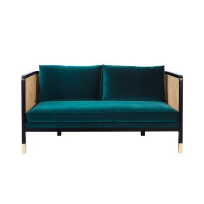 Caning Sofa blue velvet