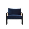 Fauteuil Cannage Velours Bleu Marine