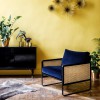 Navy Velvet Cannage Armchair