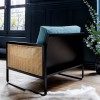 Navy Velvet Cannage Armchair