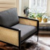 Fauteuil Cannage Velours Fox