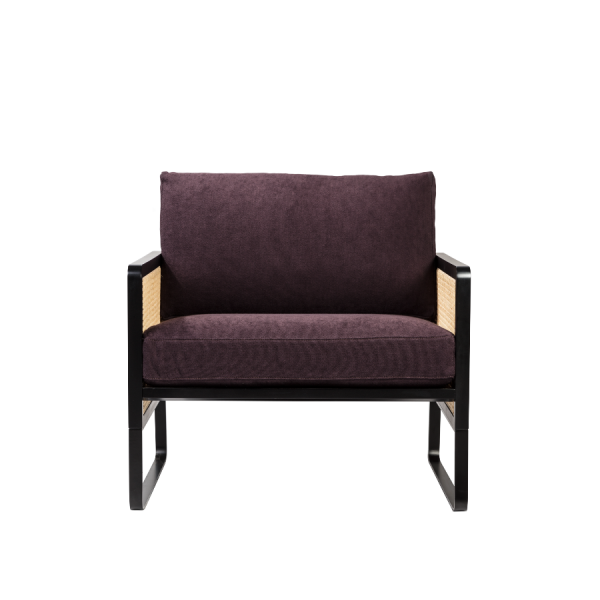 Plum Cotton Cannage Armchair