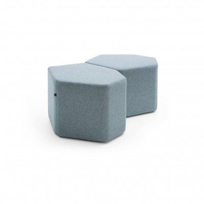 Pouf Hexa bas Bleu