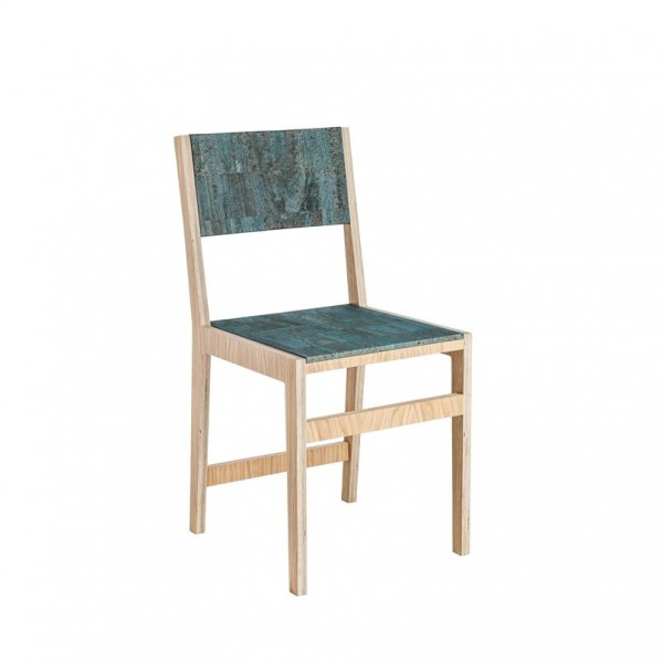 Ludity Chair Turquoise Leather Cork