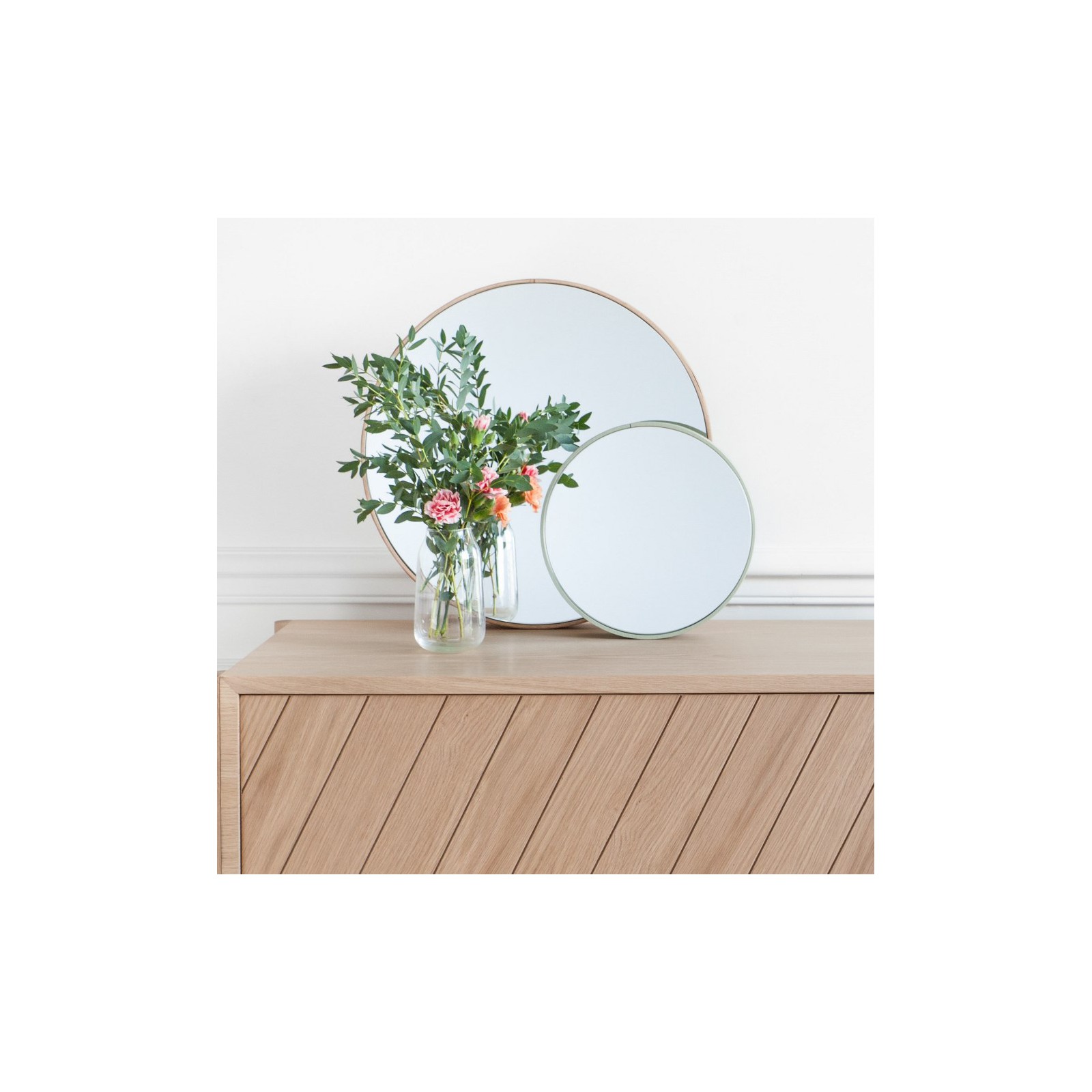 Miroir rond grand Angle, rond, 2 pièces, petit mir – Grandado