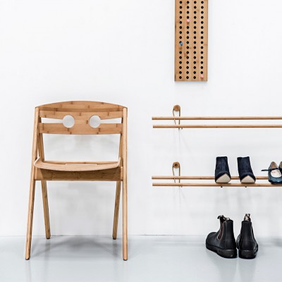 Shoe Rack Black & Brass