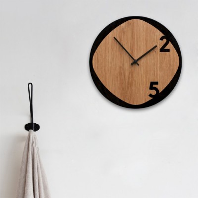 Horloge Noir et Bois