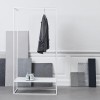 grid coat stand White