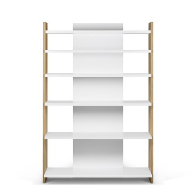 White & Walnut Niko Bookcase