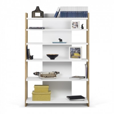 White & Walnut Niko Bookcase