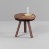 Walnut & Black Small Tray Batea Table