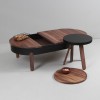 Walnut & Black Small Tray Batea Table