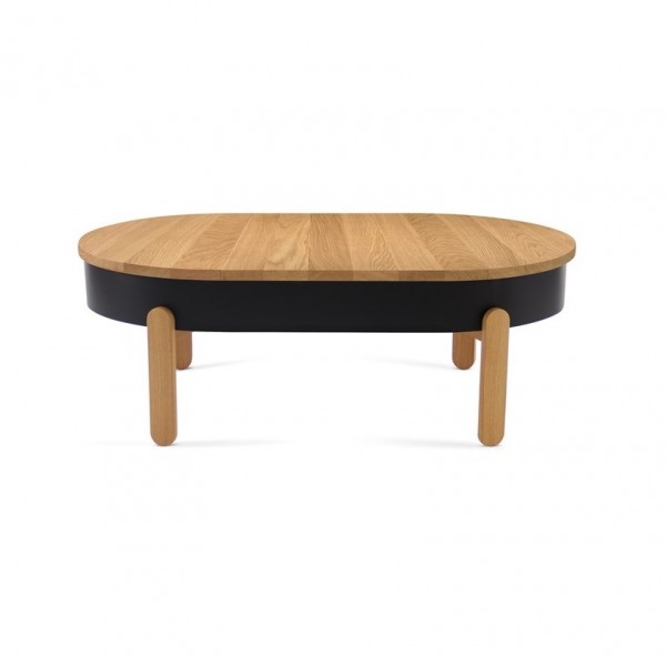 Batea L Table Oak & Black